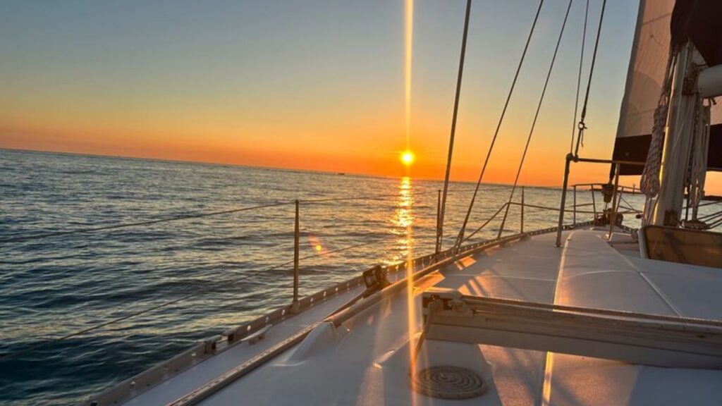 Panoramic ocean view from a luxury private sailing charter deck