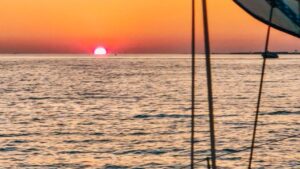 Scenic views from the private charter in the evening