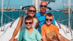 Family enjoying a private sailing charter in Destin, Florida on the Emerald Coast